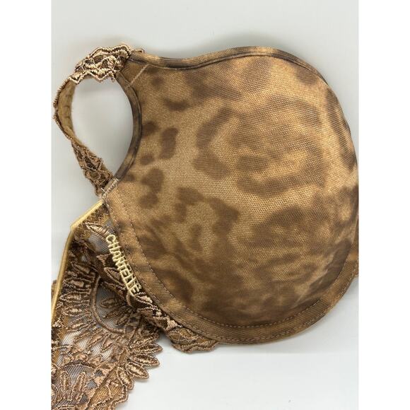 Chantelle Designer Bra Size 34 B Animal Print Tan - Picture 2 of 7